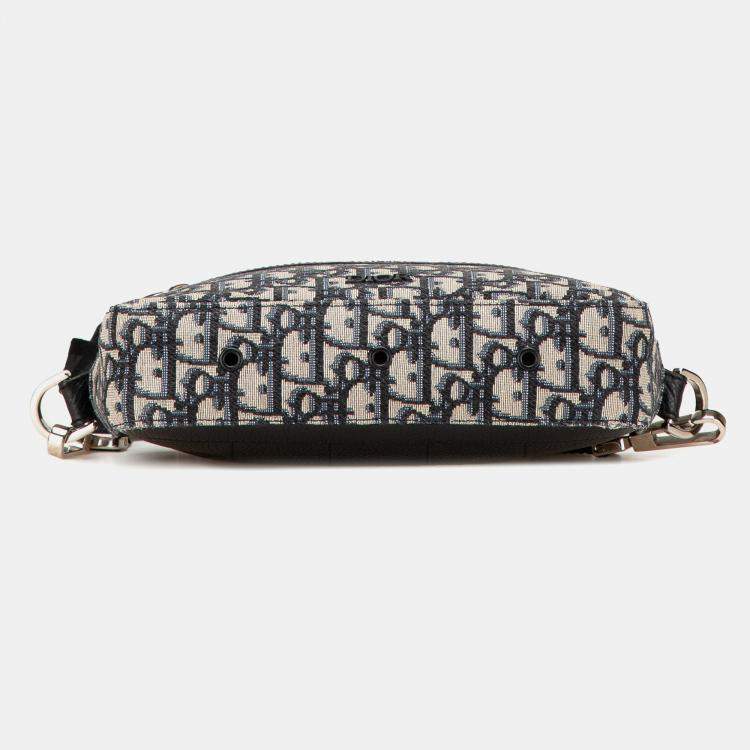 Pre Owned Dior Navy Blue Oblique Canvas Safari Crossbody