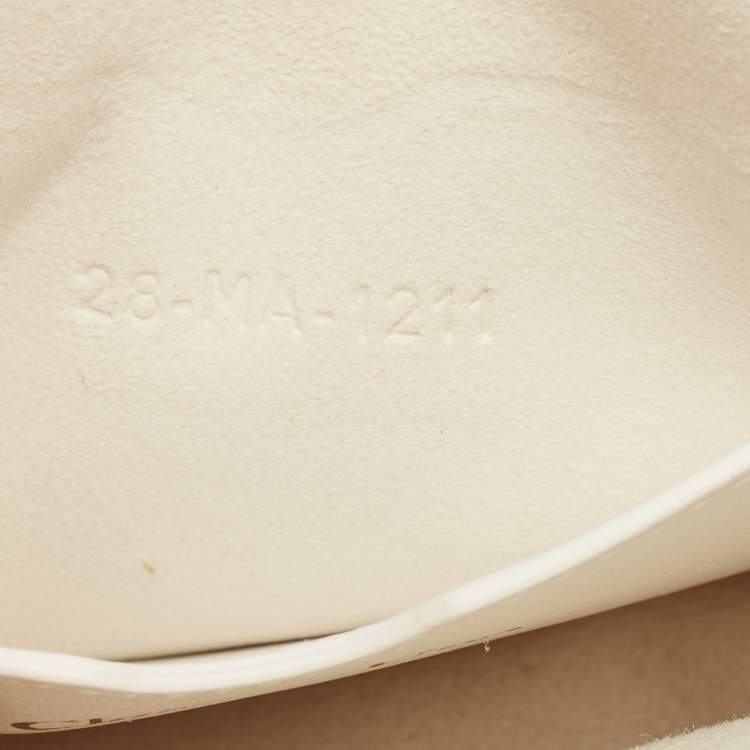 Pre Owned Dior White/Gold Macrocannage Leather Small Vibe Hobo