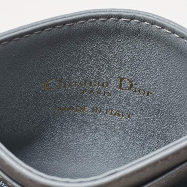 Pre Owned Dior Blue Cannage Leather Caro Freesia Card Holder