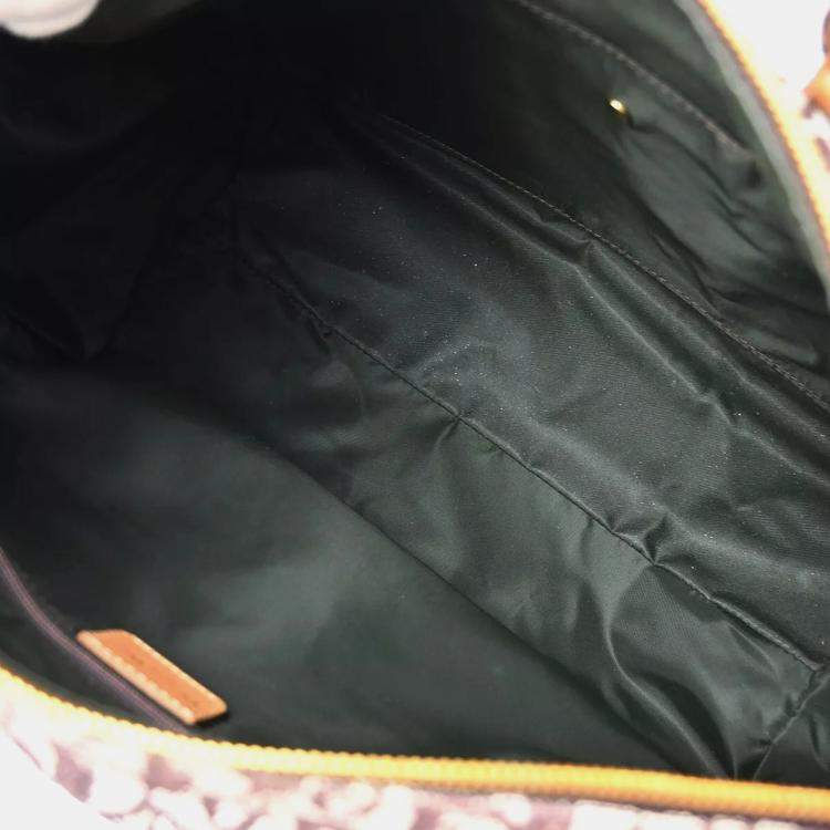 Pre Owned Christian Dior Canvas and Leather Trotter Duffle Handbag