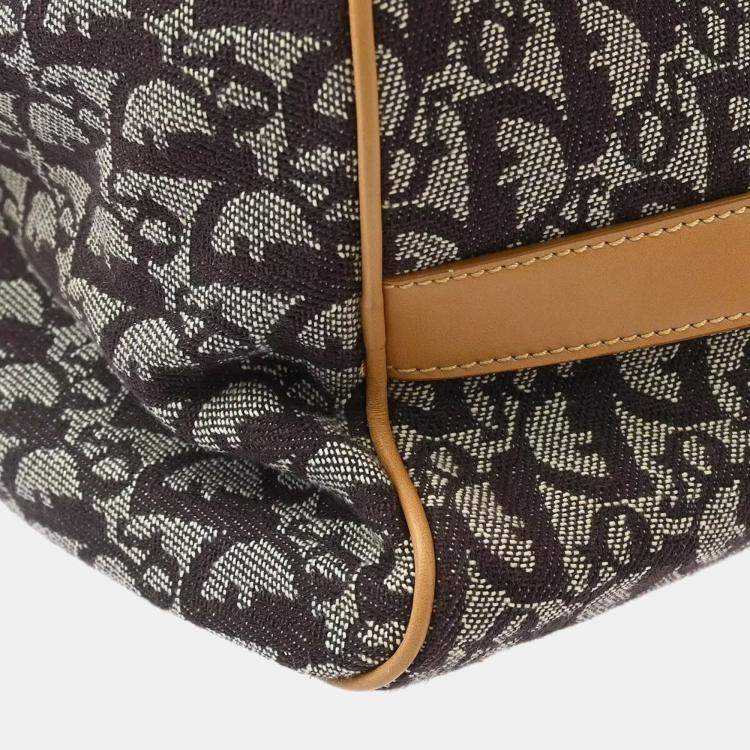 Pre Owned Christian Dior Canvas and Leather Trotter Duffle Handbag