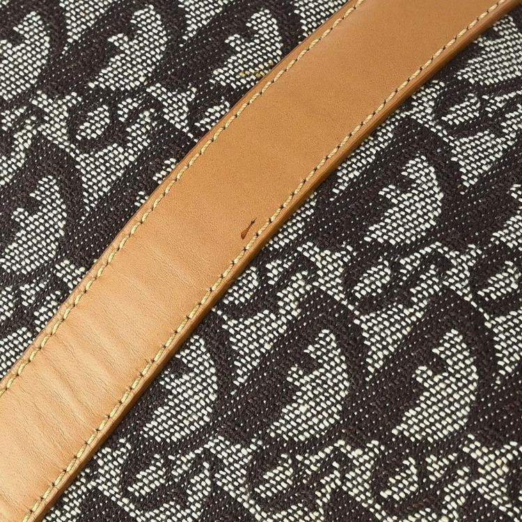 Pre Owned Christian Dior Canvas and Leather Trotter Duffle Handbag