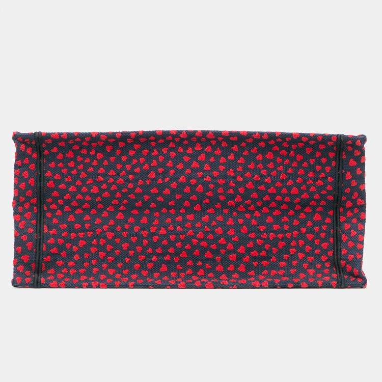 Pre Owned Dior Red Medium Canvas Pop Hearts I Love Paris Book Tote