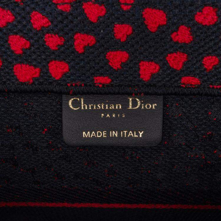 Pre Owned Dior Red Medium Canvas Pop Hearts I Love Paris Book Tote