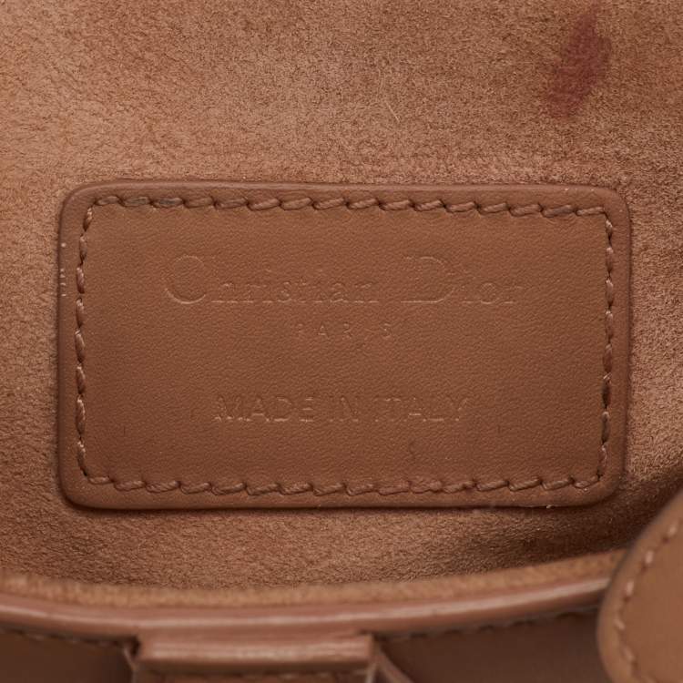 Pre Owned Dior Beige Leather Mini Saddle Bag