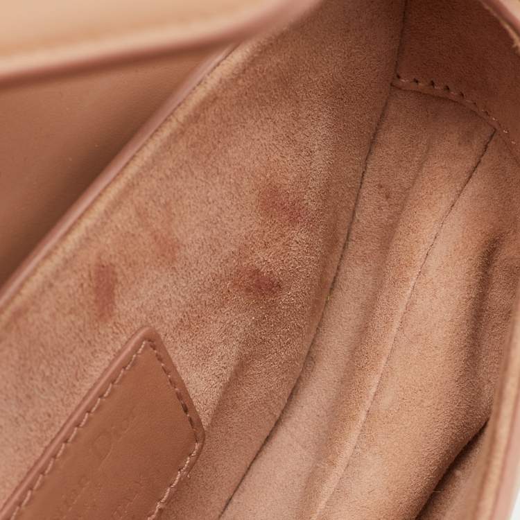 Pre Owned Dior Beige Leather Mini Saddle Bag