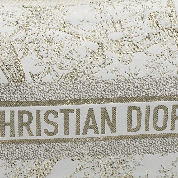 Pre Owned Dior White Fabric Toile de Jouy Medium Travel Nomad Pouch