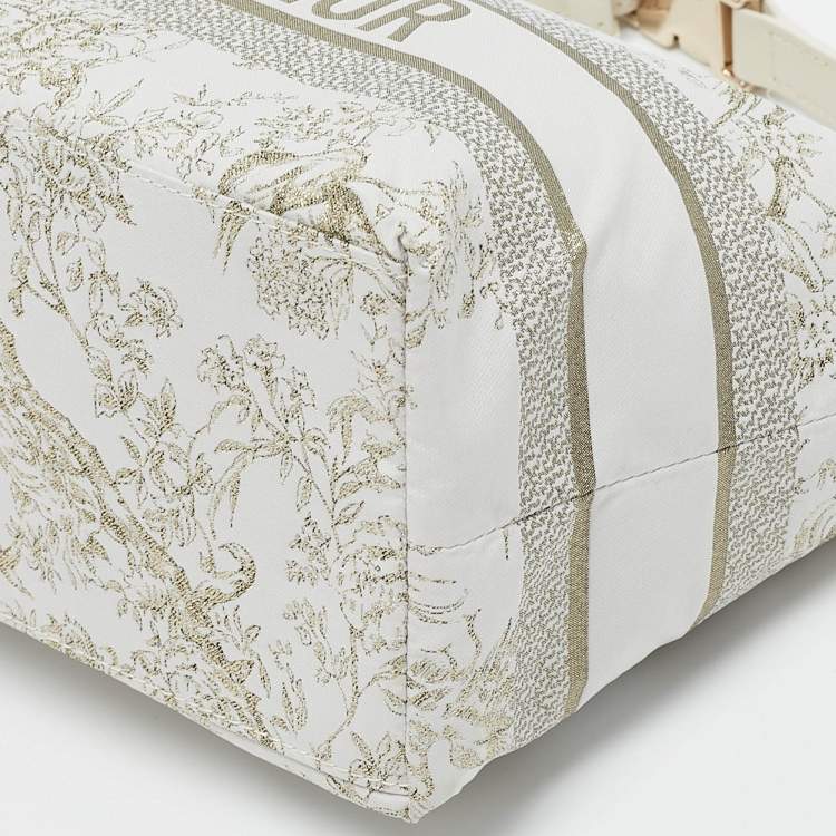 Pre Owned Dior White Fabric Toile de Jouy Medium Travel Nomad Pouch