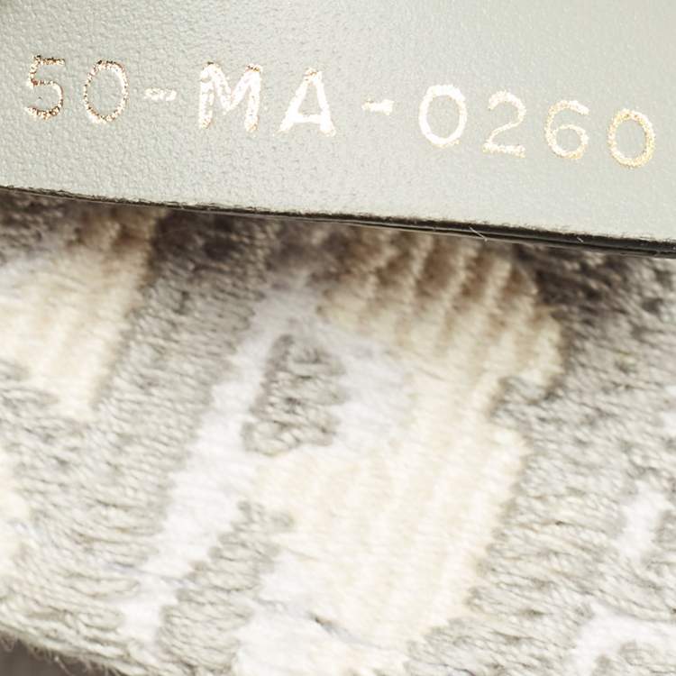 Pre Owned Dior Grey Oblique Embroidered Canvas Medium Book Tote