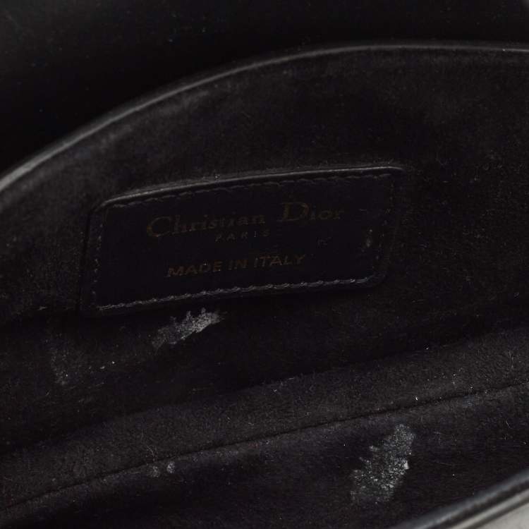 Pre Owned Dior Black Leather Mini Saddle Bag