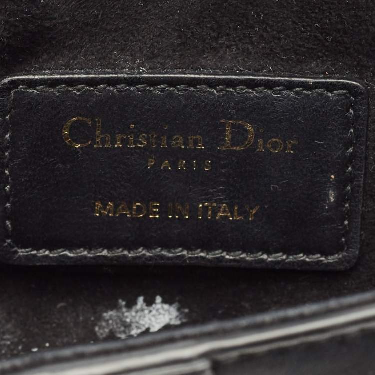 Pre Owned Dior Black Leather Mini Saddle Bag