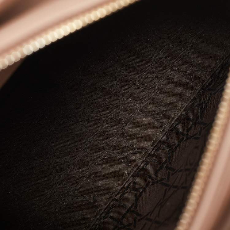 Pre Owned Dior Beige Cannage Leather Medium Lady Dior Tote