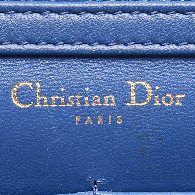 Pre Owned Dior Blue Leather Diorama Wallet on Chain