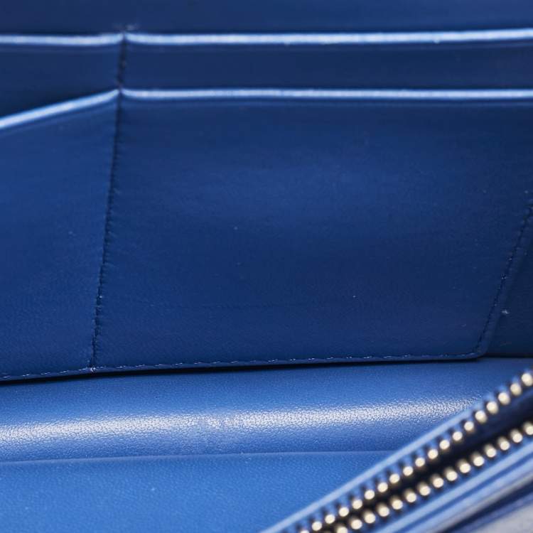 Pre Owned Dior Blue Leather Diorama Wallet on Chain