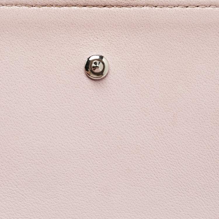 Pre Owned Dior Pink Microcannage Patent Leather Diorama Pouch