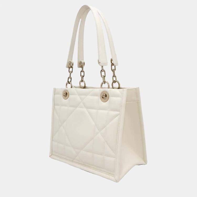 Pre Owned  Dior Ivory Cannage Leather Archi Essential Tote Bag