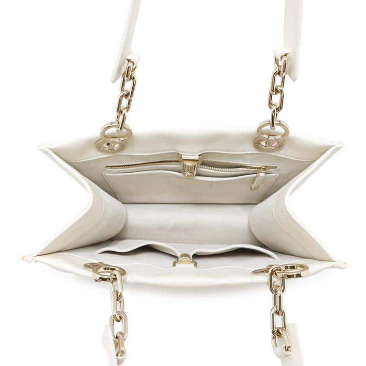 Pre Owned  Dior Ivory Cannage Leather Archi Essential Tote Bag