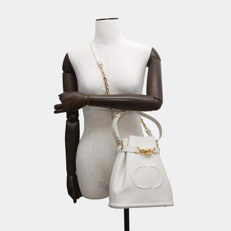 Pre Owned Dior Latte Calf Leather Medium C'est Dior Shoulder Bag