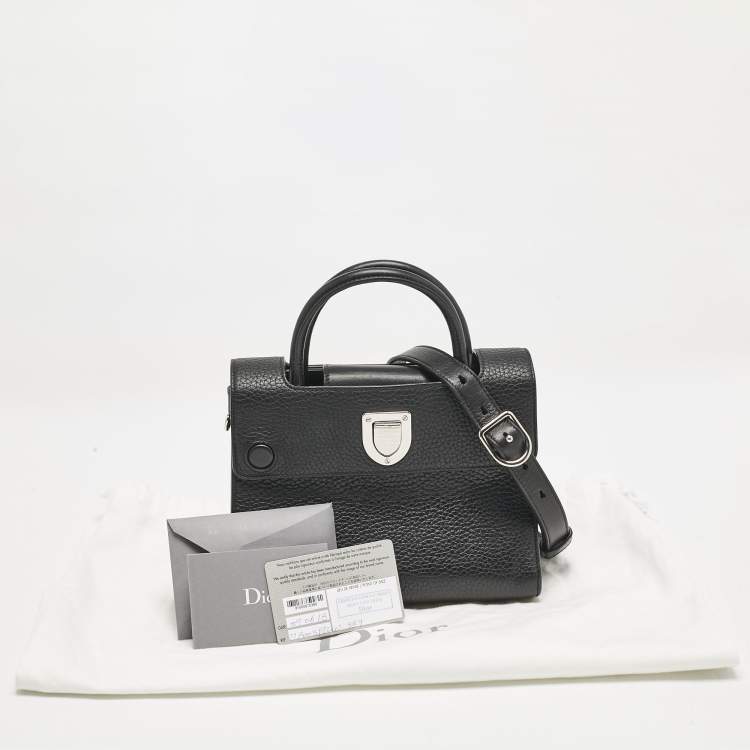Pre Owned Dior Black Leather Mini Diorever Top Handle Bag