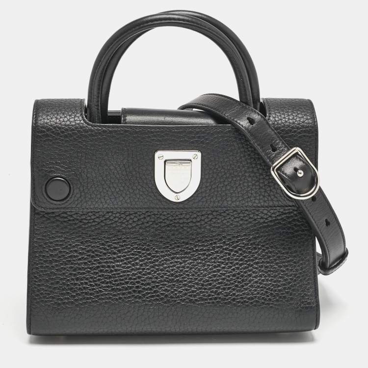 Pre Owned Dior Black Leather Mini Diorever Top Handle Bag