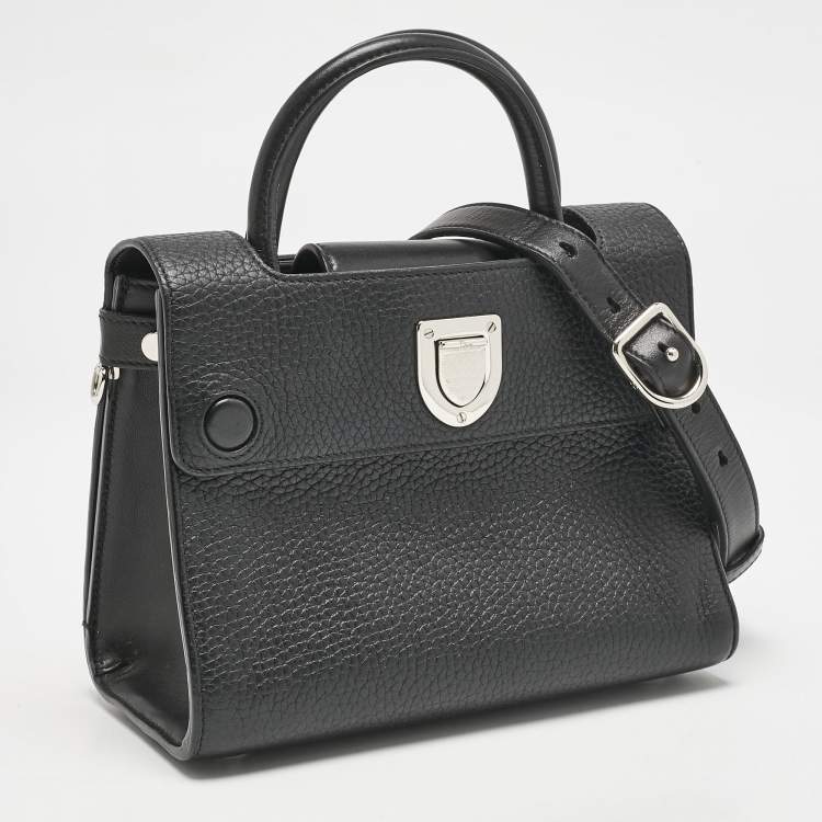 Pre Owned Dior Black Leather Mini Diorever Top Handle Bag