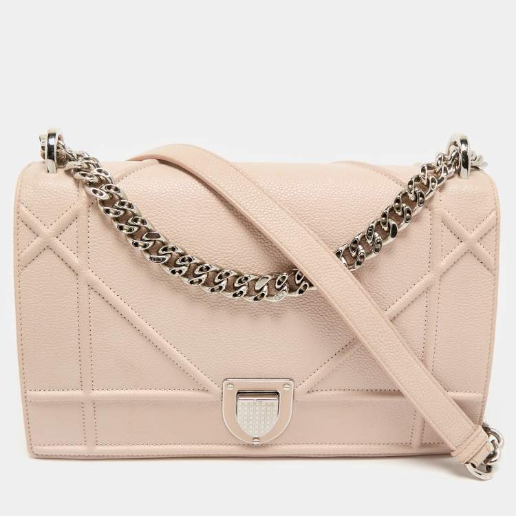 Pre Owned Dior Blush Pink Leather Medium Diorama Shoulder Bag