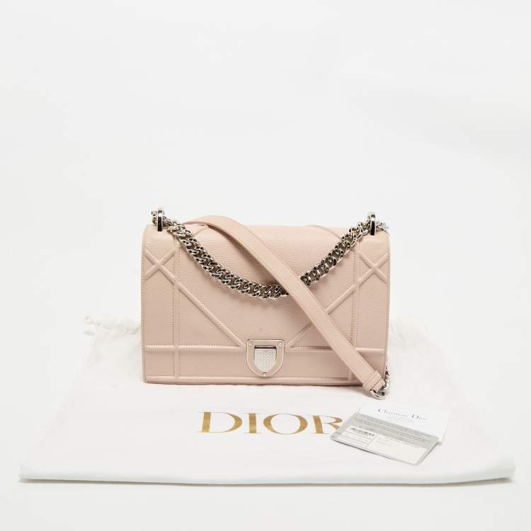 Pre Owned Dior Blush Pink Leather Medium Diorama Shoulder Bag