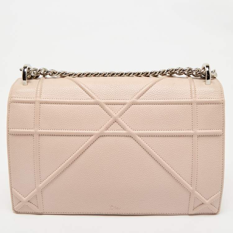 Pre Owned Dior Blush Pink Leather Medium Diorama Shoulder Bag