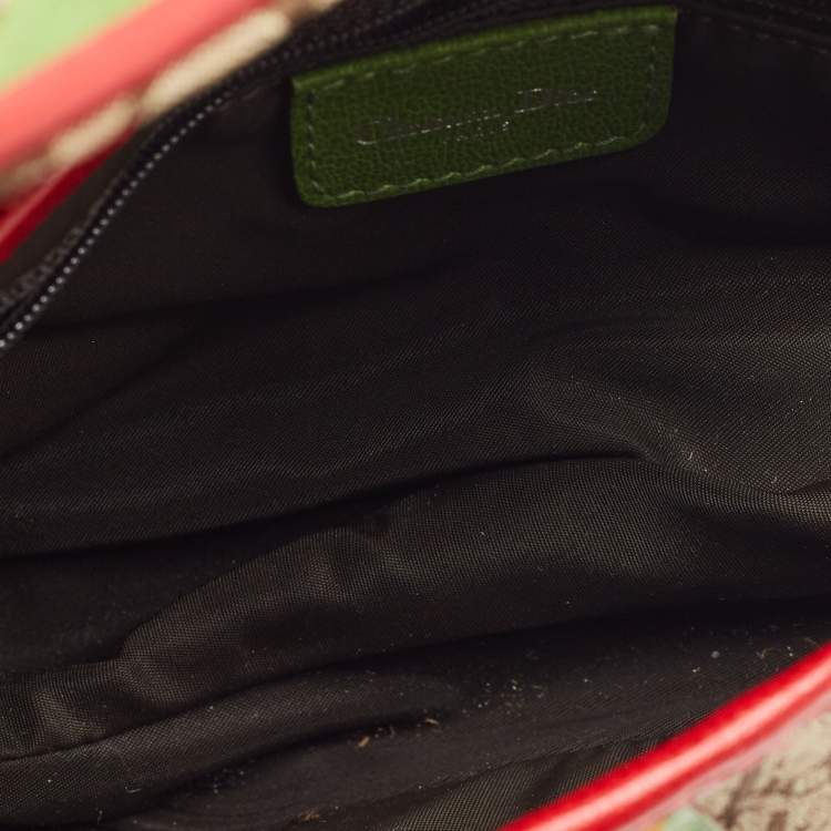 Pre Owned Dior Beige/Multicolor Canvas Diorissimo Rasta Trotter Saddle Bag