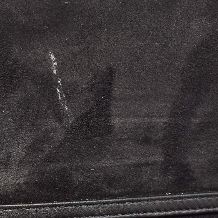 Pre Owned Dior Black Leather Studded Diorama Wallet on Chain