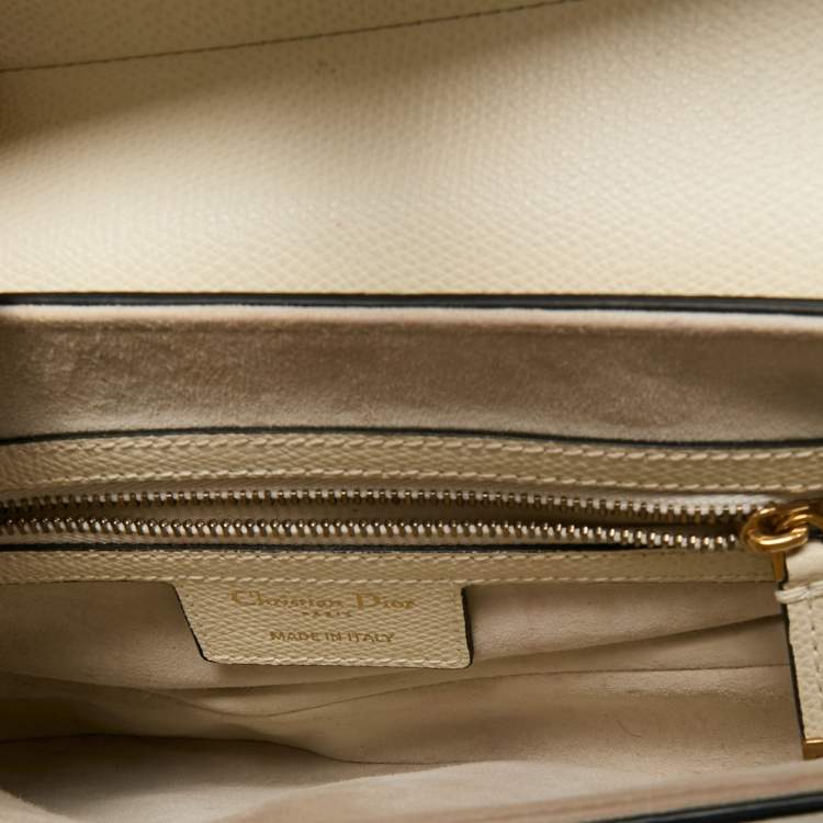 Pre Owned Dior White Leather Saddle Bag