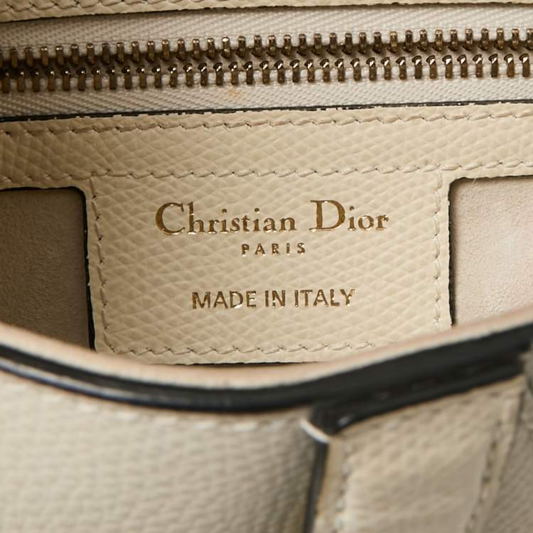 Pre Owned Dior White Leather Saddle Bag