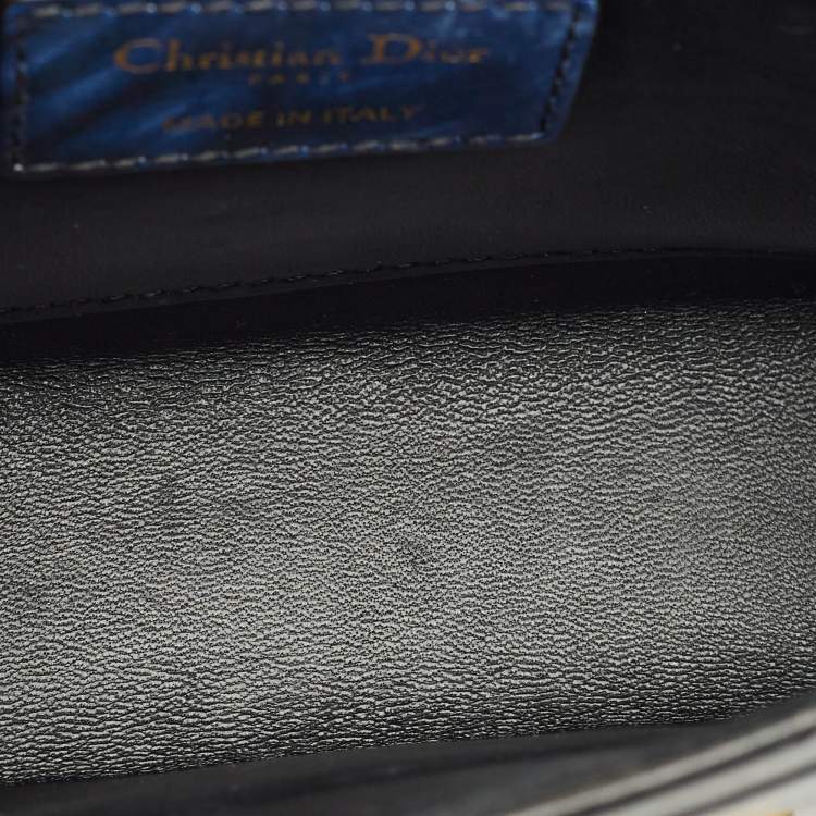 Pre Owned Dior Blue/Black Leather Tie Dye 30 Montaigne Box Bag