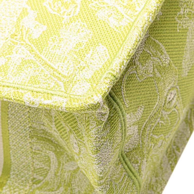 Pre Owned Dior Green Medium Canvas Embroidered Dioriviera Toile De Jouy Book Tote