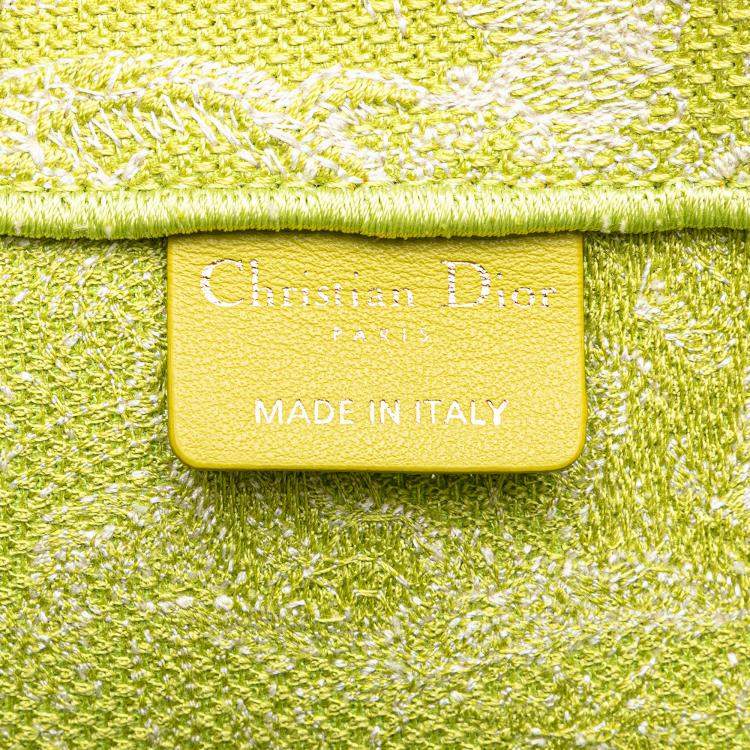 Pre Owned Dior Green Medium Canvas Embroidered Dioriviera Toile De Jouy Book Tote