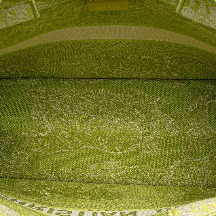 Pre Owned Dior Green Medium Canvas Embroidered Dioriviera Toile De Jouy Book Tote