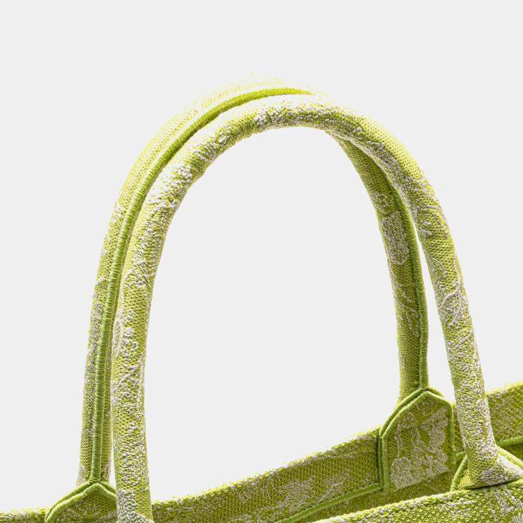 Pre Owned Dior Green Medium Canvas Embroidered Dioriviera Toile De Jouy Book Tote