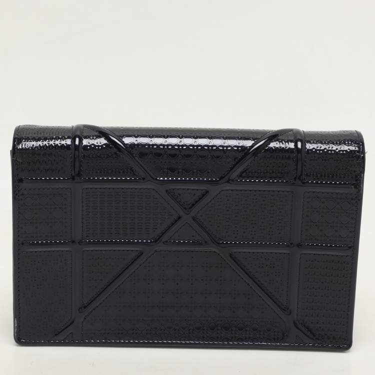 Pre Owned Dior Blue Leather Diorama Wallet on Chain