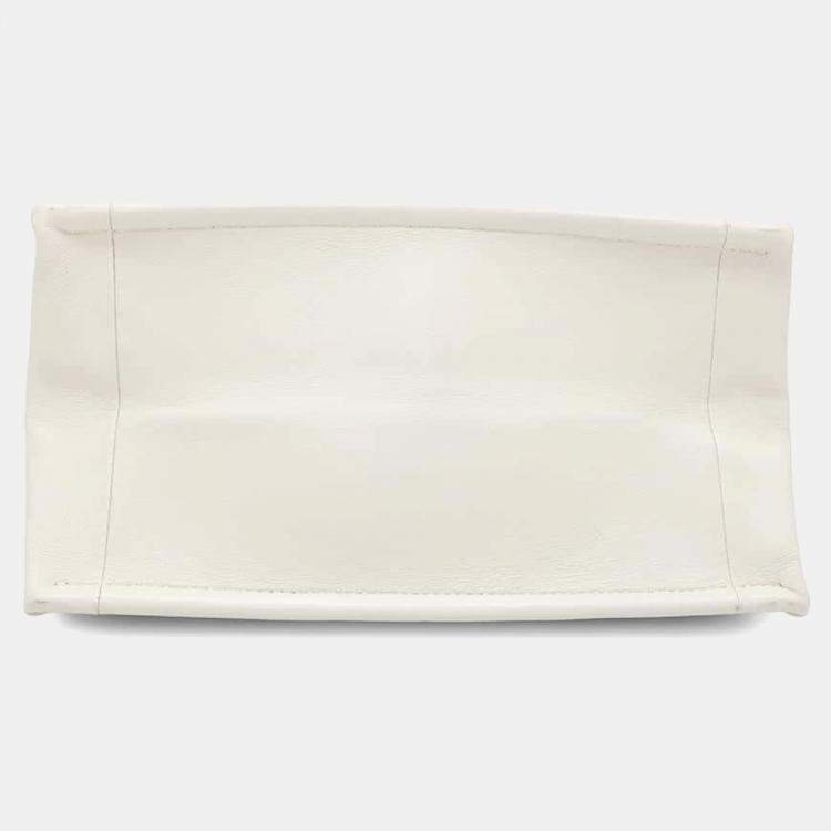 Pre Owned Dior Ivory Leather Archicannage Essential Tote Bag