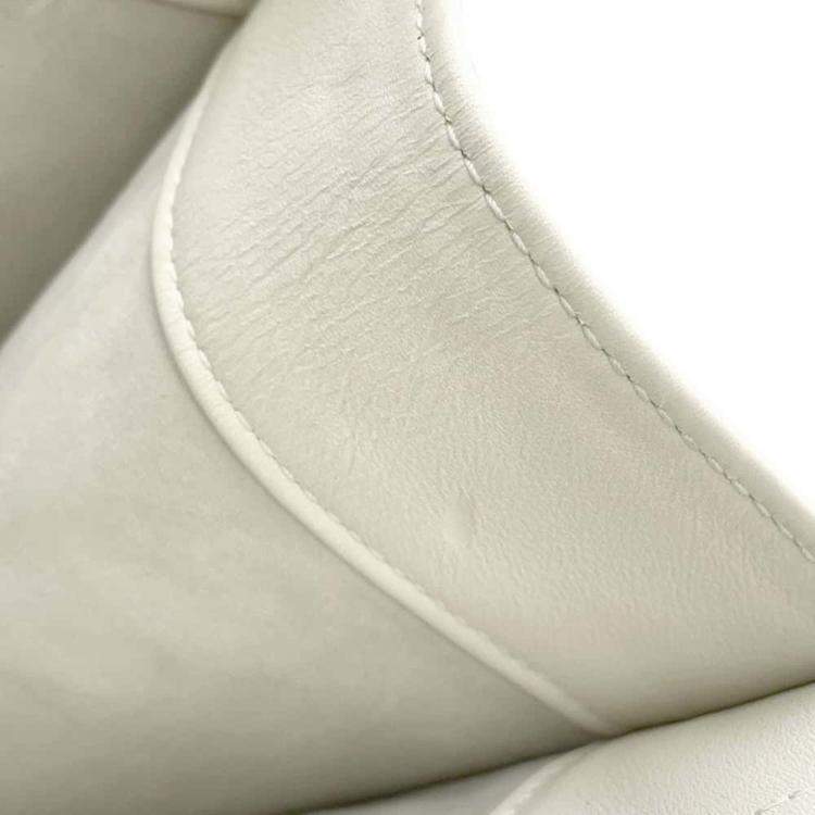 Pre Owned Dior Ivory Leather Archicannage Essential Tote Bag
