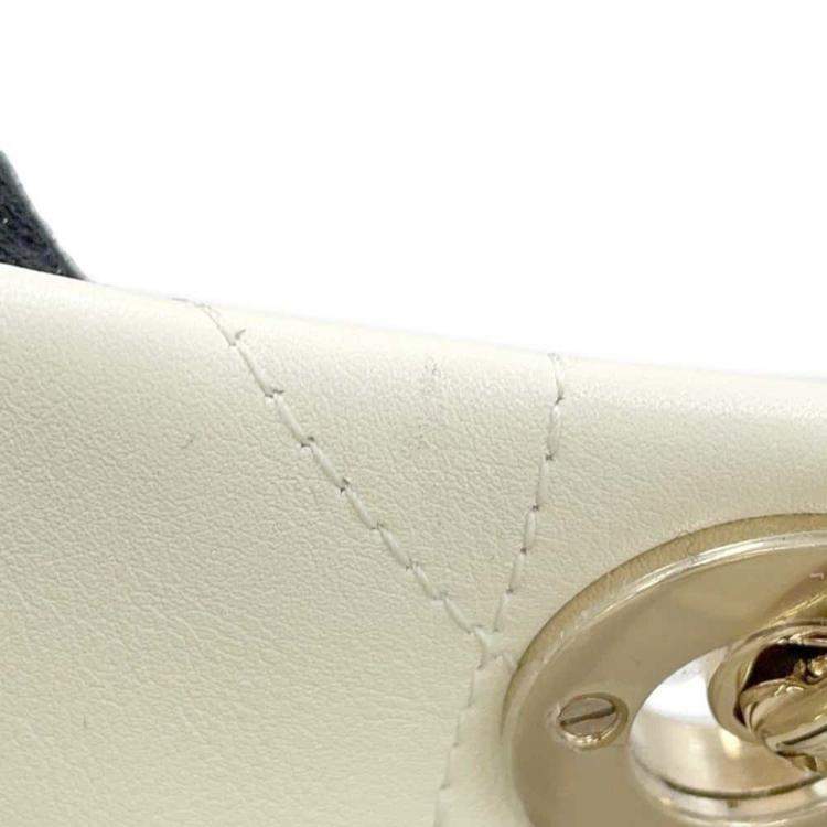 Pre Owned Dior Ivory Leather Archicannage Essential Tote Bag