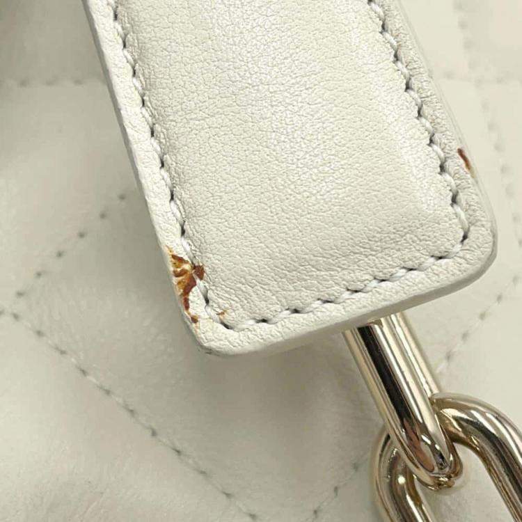 Pre Owned Dior Ivory Leather Archicannage Essential Tote Bag