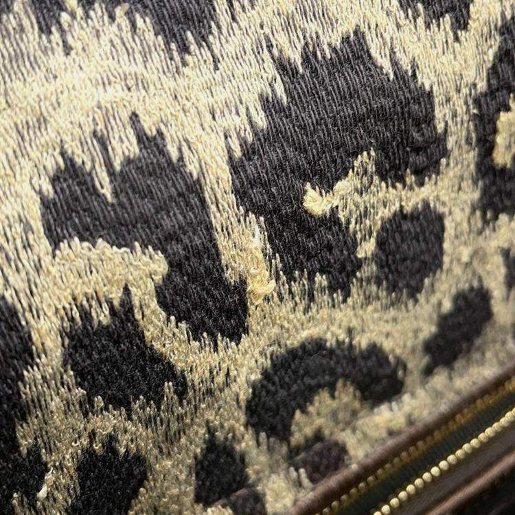 Pre Owned Dior Light Brown Velvet Mizza Lady D-Lite Medium Shoulder Bag