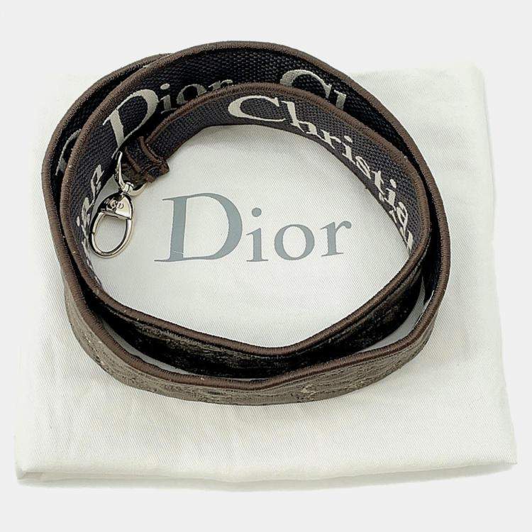 Pre Owned Dior Light Brown Velvet Mizza Lady D-Lite Medium Shoulder Bag