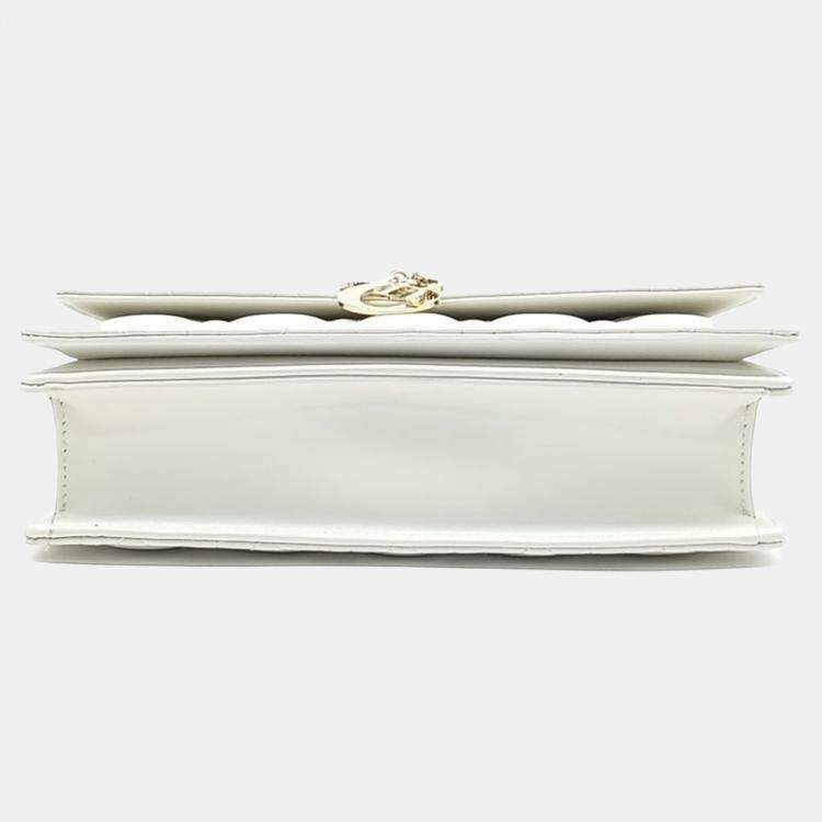 Pre Owned Dior White Leather Miss Dior Top Handle Clutch and Crossbody Bag