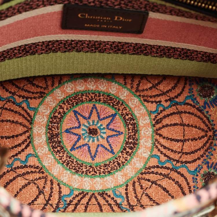 Pre Owned Dior Multicolor Embroidered Canvas Medium Lady D-Lite Tote