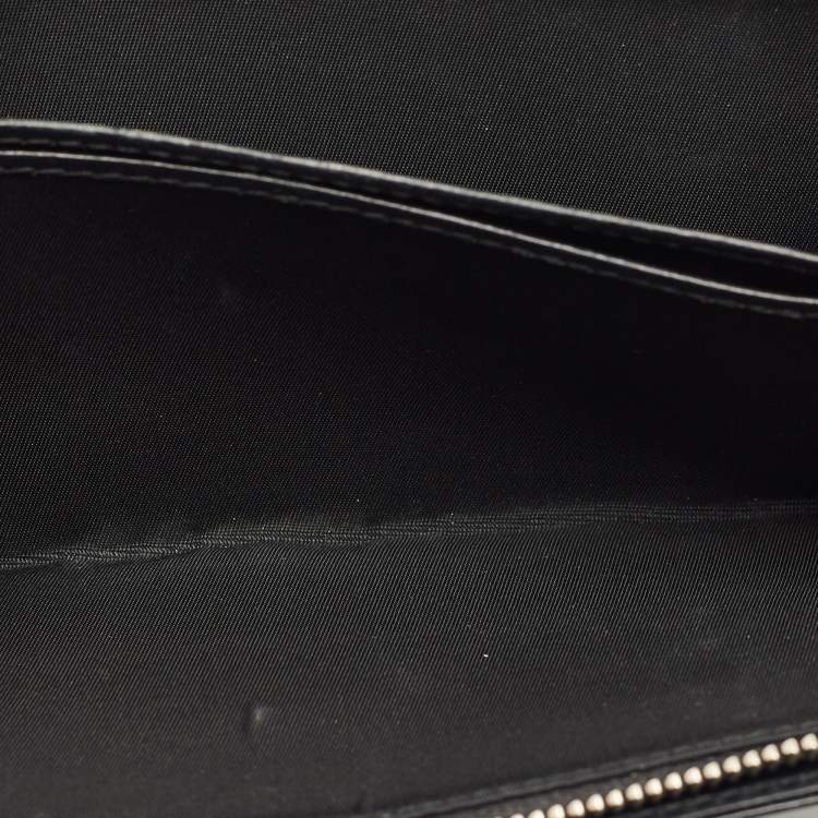 Pre Owned Dior Black Cannage Patent Leather Lady Dior Wallet On Chain