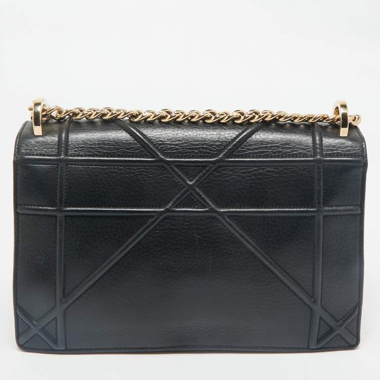 Pre Owned Dior Black Leather Medium Diorama Flap Bag