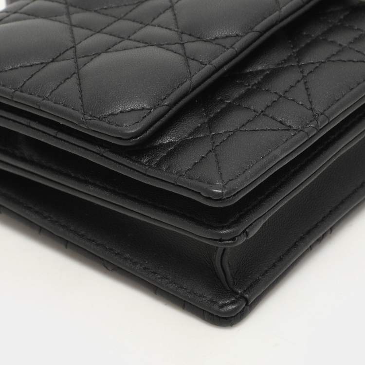 Pre Owned Dior Black Cannage Leather My Dior Pouch