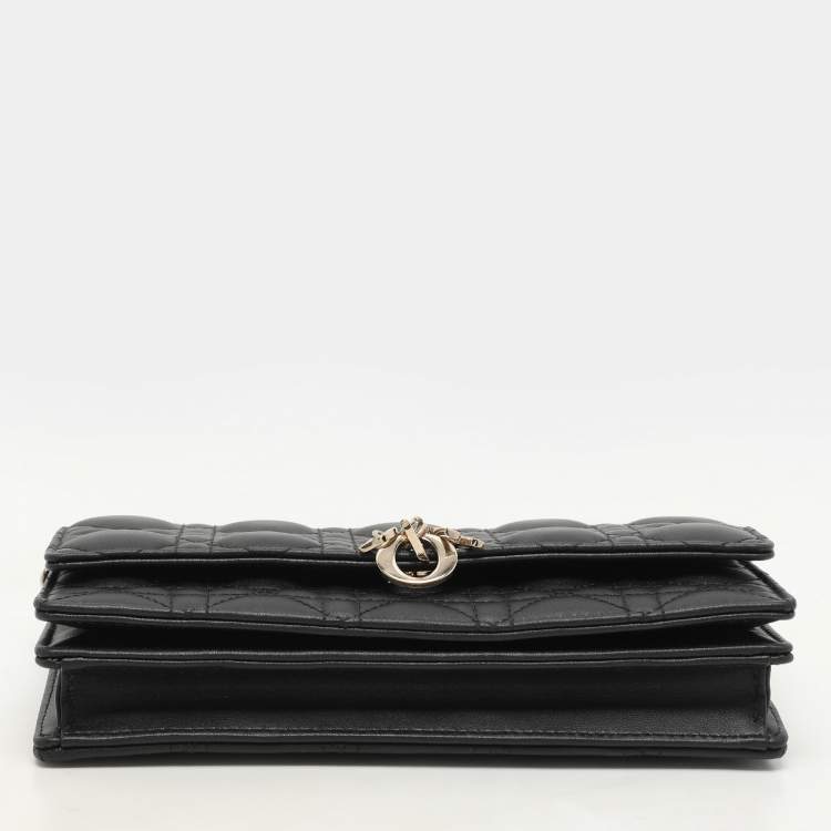 Pre Owned Dior Black Cannage Leather My Dior Pouch